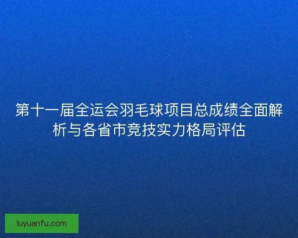 第十一届全运会羽毛球项目总成绩全面解析与各省市竞技实力格局评估