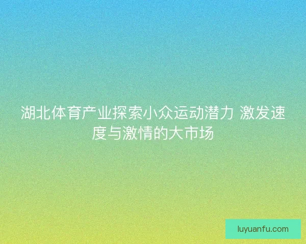 湖北体育产业探索小众运动潜力 激发速度与激情的大市场